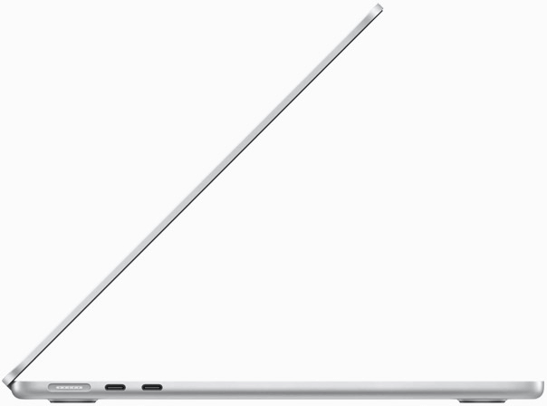 Side view of MacBook Air in Silver color