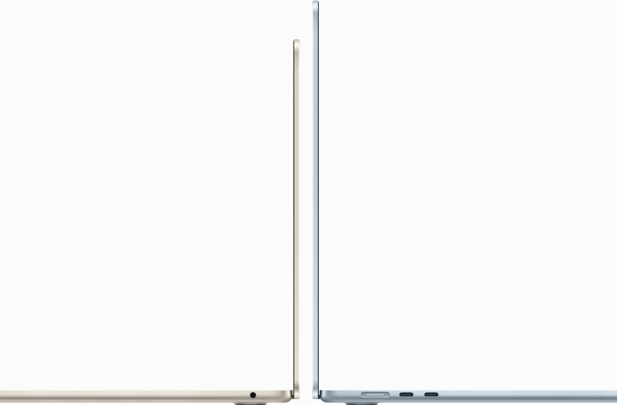 13-inch and 15-inch MacBook Air back-to-back, showing size difference